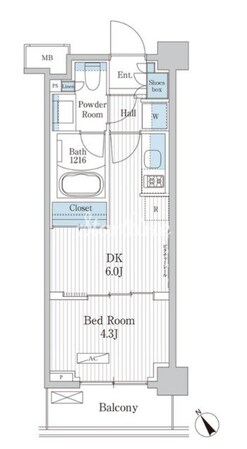 パークアクシス門前仲町テラスの物件間取画像